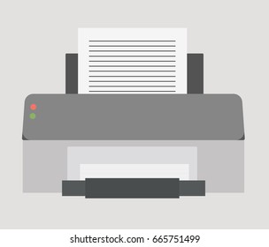 Vector illustration. Flat icon of computer printer.