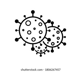 Vector illustration flat icon of corona virus, Covid, covid-19, virus, 2019-nCoV, pandemic, disease, outbreak, isolated flat symbol on white background.
