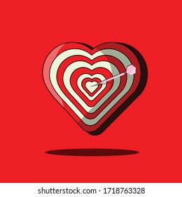 Vector Illustration Flat icon Dart Love,Cartoon Style Design