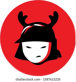 Vector illustration flat icon geisha. Japanese geisha vector.
