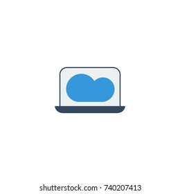 Vector Illustration Of Flat Icon Laptop Isolated On Clean Background.