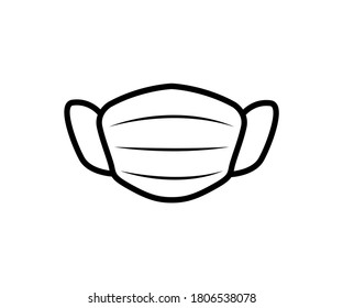 Vektorgrafik flach Symbol der Maske, Schutzausrüstung aus dem Virus, einzelne flache Symbole auf weißem Hintergrund.