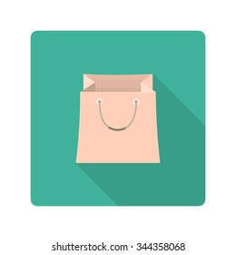 A vector illustration of a flat icon for retail.
Paper shopping bag icon illustration.
Icon for retail and buying goods.