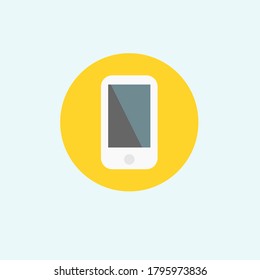 Icono plano de ilustración vectorial de smartphone o tablet en un fondo claro.
