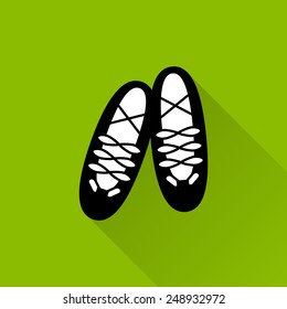 Vector illustration of flat icon soft shoes for irish step with long shadow