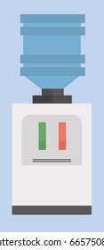 Ilustración vectorial. Icono plano del enfriador de agua.
