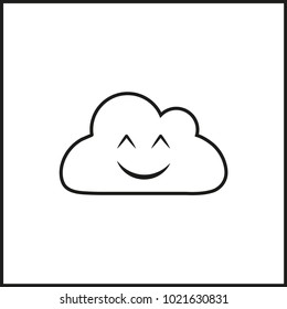 vector illustration flat icon weather smileys - happy cloud