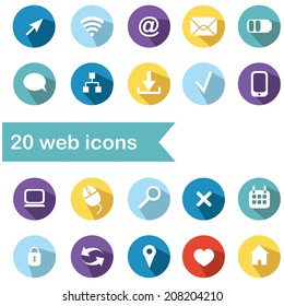 Vektorgrafik eines flachen Symbols für Webdesign mit Computersymbolen und -zeichen 
