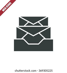 Vector illustration of flat inbox icon . Can be used as company logo, badge, web interface and mobile application button, pictogram