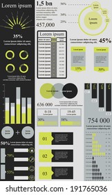 Vector illustration of flat infographic elements. Altogether file contains 14 groups of  elements