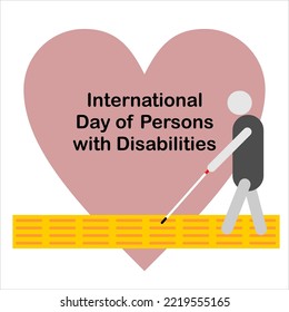 Vector illustration in flat International Day of Persons with Disabilities December. cab be use for  poster, banner, background, copy space