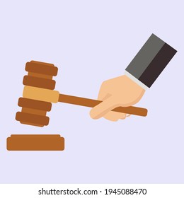 vector illustration flat judge hammer justice