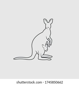 Vector illustration of flat kangaroo icon
