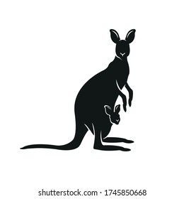 Vector illustration of flat kangaroo icon
