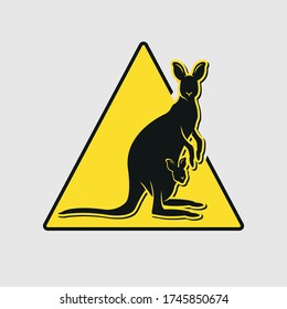 Vector illustration of flat kangaroo icon
