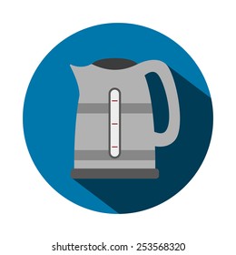Vector illustration of a flat kettle