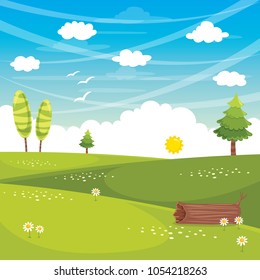 Vector Illustration Of Flat Landscape