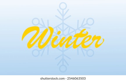 Vector illustration. Flat landscape. Snowy background. Snowdrifts. Snowfall. Clear blue sky. Blizzard. Cartoon wallpaper. Cold weather. Winter season. Empty template design with copy space