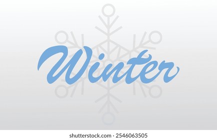 Vector illustration. Flat landscape. Snowy background. Snowdrifts. Snowfall. Clear blue sky. Blizzard. Cartoon wallpaper. Cold weather. Winter season. Empty template design with copy space