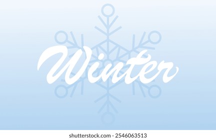 Vector illustration. Flat landscape. Snowy background. Snowdrifts. Snowfall. Clear blue sky. Blizzard. Cartoon wallpaper. Cold weather. Winter season. Empty template design with copy space