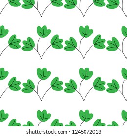 Vector illustration. flat leaf of plant or flower or branch isolated on white. Decor floral plant element. Seamless botanic pattern.