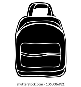 Vector Illustration Flat Line Icon, Sign, Symbol of School Education Bag Backpack Student. Graphic Design Abstract Art, Elements, Isolated, Outline, Silhouette, Logo, Object, for Poster and Print.