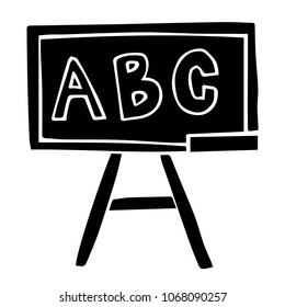 Vector Illustration Flat Line Icon, Sign, Symbol of School Education Black Wood Board. Graphic Design Abstract Art, Elements, Isolated, Outline, Silhouette, Logo, Object, for Poster and Print.