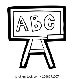 Vector Illustration Flat Line Icon, Sign, Symbol of School Education Black Wood Board. Graphic Design Abstract Art, Elements, Isolated, Outline, Silhouette, Logo, Object, for Poster and Print.