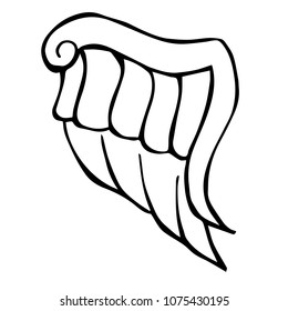 Vector Illustration Flat Line Icon, Sign, Symbol of Angel Feather Wings Bird. 