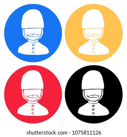 Vector Illustration Flat Line Icon, Sign, Symbol of London England Soldier. Graphic Design Outline Silhouette EPS10.