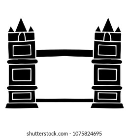 Vector Illustration Flat Line Icon, Sign, Symbol of London England Bridge. Graphic Design Outline Silhouette EPS10.