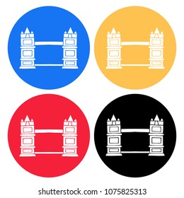 Vector Illustration Flat Line Icon, Sign, Symbol of London England Bridge. Graphic Design Outline Silhouette EPS10.