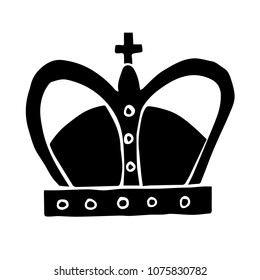 Vector Illustration Flat Line Icon, Sign, Symbol of Crown. Graphic Design Outline Silhouette EPS10.