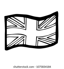 Vector Illustration Flat Line Icon, Sign, Symbol of London England Flag. Graphic Design Outline Silhouette EPS10.