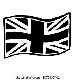 Vector Illustration Flat Line Icon, Sign, Symbol of London England Flag. Graphic Design Outline Silhouette EPS10.