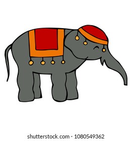 Vector Illustration Flat Line Icon, Sign, Symbol of Thailand Elephant. Graphic Design Outline Silhouette EPS10.