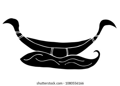 Vector Illustration Flat Line Icon, Sign, Symbol of Thailand Boat. Graphic Design Outline Silhouette EPS10.