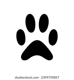 vector illustration in flat linear style silhouette of a wild animal paw