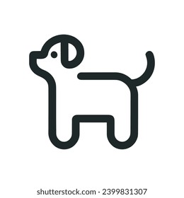 vector illustration in flat linear style line drawn dog icon