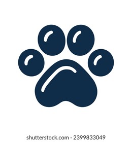 vector illustration in flat linear style silhouette dog paw print icon