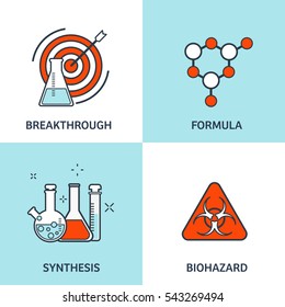 Vector illustration. Flat medical background. Health care,first aid, research,cardiology. Medicine,study. Chemical engineering,pharmacy. Outline, lined.