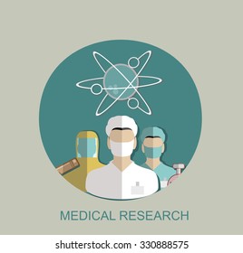 Vector illustration. Flat medical concept background. Healthcare and health protection. Clinical laboratory. First aid and diagnostic.