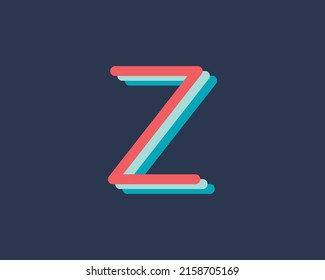A vector illustration of a flat minimal Letter logo with monogram and multicolor concept