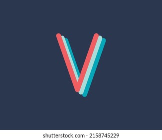 A vector illustration of a flat minimal Letter logo with monogram and multicolor concept