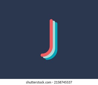 A vector illustration of a flat minimal Letter logo with monogram and multicolor concept