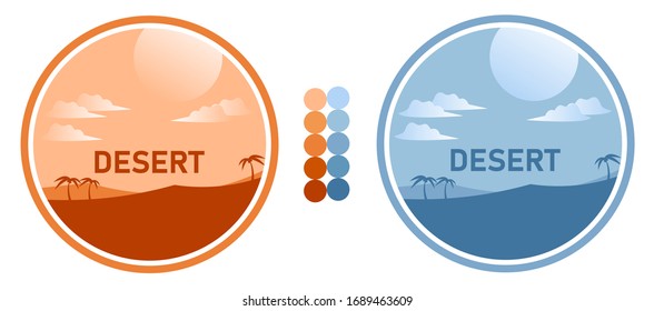 Vector illustration of flat misty forest landscape. The natural landscape of mountains and silhouette trees on the horizon. during the daytime