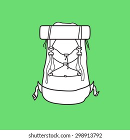 Vector illustration flat modern of hiking backpacks