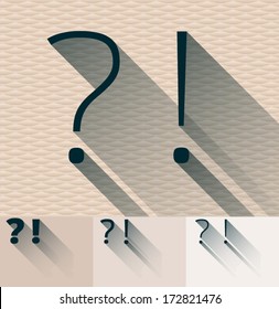 Vector illustration of flat modern long transparent shadow alphabet. Symbols 3
