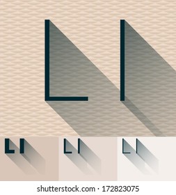 Ilustração vetorial do alfabeto de sombra transparente longo e moderno. Letra l