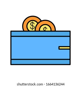ilustración vectorial dinero plano en el diseño de la cartera